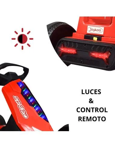 Montable Electrico Go Kart para Niños Largo Ajustable Luz 12v | Joykoo Tienda Oficial