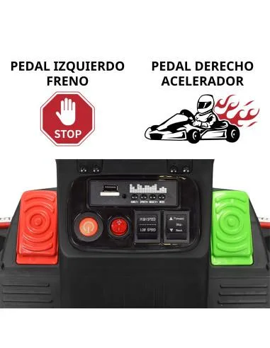 Montable Electrico Go Kart para Niños Largo Ajustable Luz 12v | Joykoo Tienda Oficial