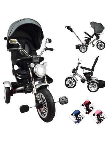 Triciclo para Niños Asiento Reclinable Giratorio 360 Luz y Sonido Llantas de Goma | Joykoo Tienda Oficial