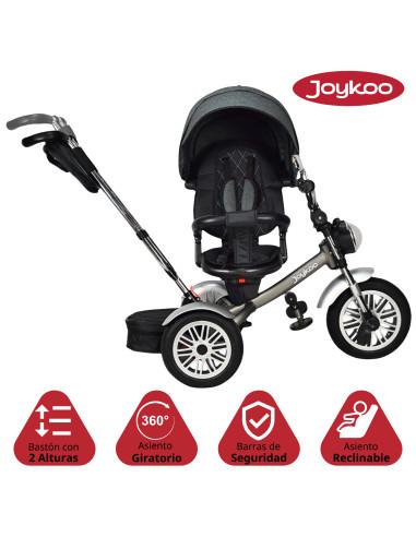 Triciclo para Niños Asiento Reclinable Giratorio 360 Luz y Sonido Llantas de Goma | Joykoo Tienda Oficial