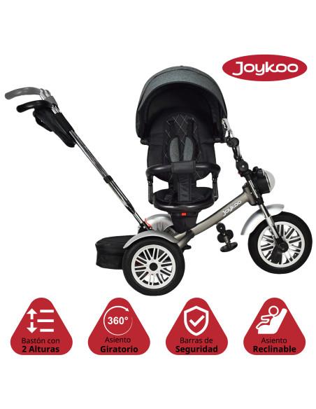 Triciclo para Niños Asiento Reclinable Giratorio 360 Luz y Sonido Llantas de Goma | Joykoo Tienda Oficial