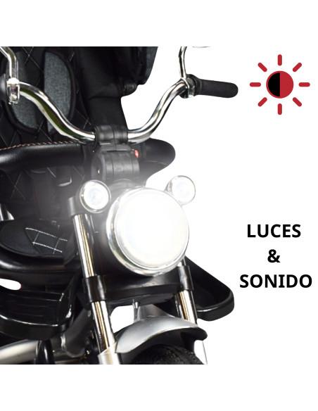 Triciclo para Niños Asiento Reclinable Giratorio 360 Luz y Sonido Llantas de Goma | Joykoo Tienda Oficial