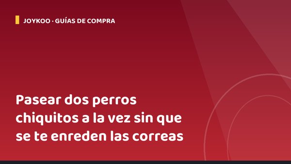 Pasear dos perros chiquitos a la vez sin que se te enreden las correas