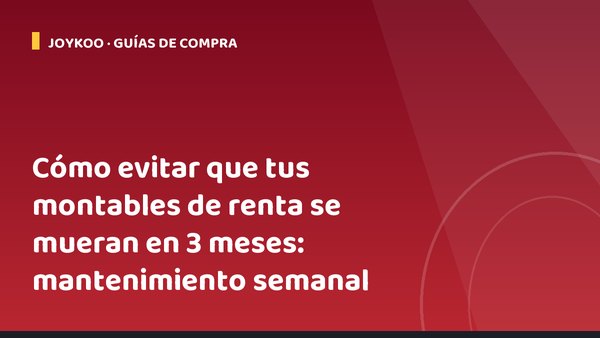 Cómo evitar que tus montables de renta se mueran en 3 meses: mantenimiento semanal